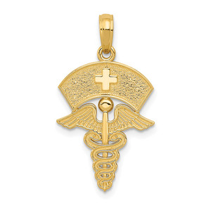 14k Caduceus w/Nurses Cap Pendant