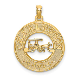 14K CHARLESTON w/Horse and Cart Charm