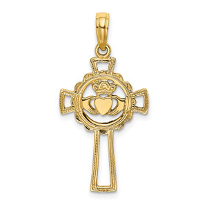 14K Claddagh Cross Charm - K8-D1DB56AD-6306