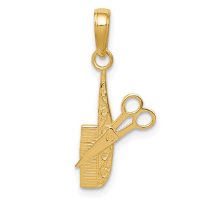 14k Comb and Scissors Charm - K4-33D814B9-2213