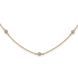 14k Complete 1/2 carat Diamond 9-Station 18 inch Necklace
