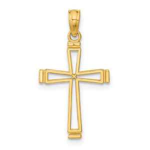 14k Cut-out Cross Pendant