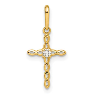 14k CZ Cross Pendant - XR-A06BBF67-6816