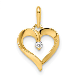 14k CZ Heart Pendant - YC-175CF8A6-9219