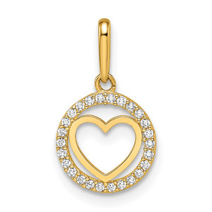 14k CZ Heart Pendant - YC-56EBE48A-4556