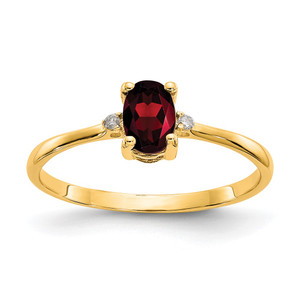 14k Diamond & Garnet Birthstone Ring