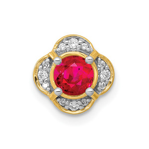14k Diamond and .33 Ruby Fancy Chain Slide