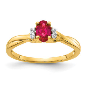 14k Diamond and Oval Ruby Ring - RM-E329885E-1314