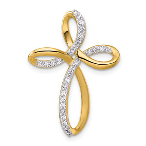 14k Diamond Cross Chain Slide