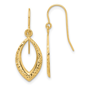 14K Diamond Cut Dangle Earrings - YE-E0E24602-4418
