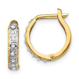14k Diamond Fascination Round Hinged Hoop Earrings - DF-3364CDA9-9735