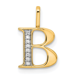 14k Diamond Letter B Initial Pendant - PM-B33903E7-6396