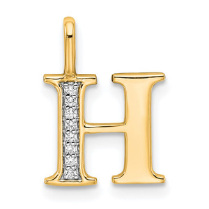 14k Diamond Letter H Initial Pendant - PM-68824E11-7775