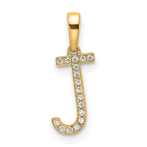 14K Diamond Letter J Initial Pendant - PM-961F009F-1562