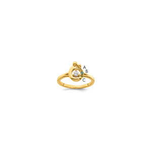 14k Diamond with 3 Birthstone Mother/Child Ring Semi-mount