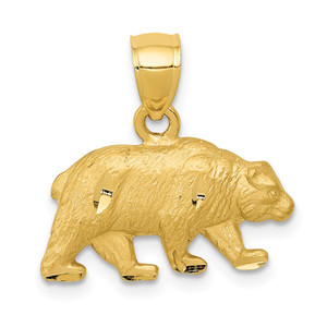 14K Diamond-cut Bear Pendant - K3-0F3E75E3-9892
