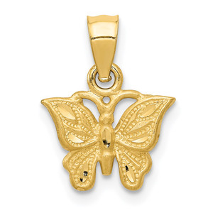 14K Diamond-cut Butterfly Pendant - K3-4FB581EE-7588