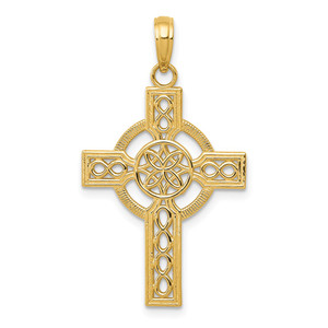 14k Diamond-cut Celtic Cross Pendant - K5-28BCDC9D-4710