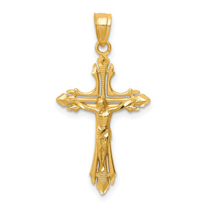 14k Diamond-cut Crucifix Pendant - C3-1388DE13-4572