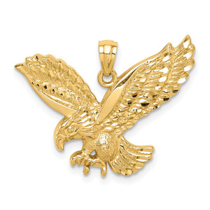 14K Diamond-cut Eagle Pendant - C4-D286C467-3289