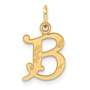 14K Diamond-cut Letter B Initial Charm