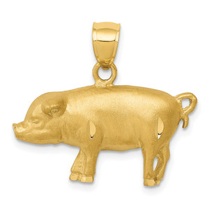 14K Diamond-cut Pig Pendant - C4-40DFEBD5-4314