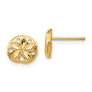 14K Diamond-cut Sand Dollar Earrings - TC-32749AD6-8011