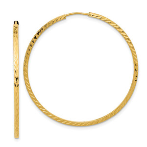 14k Diamond-cut Square Tube Endless Hoop Earrings - TF-EEAC5252-6903