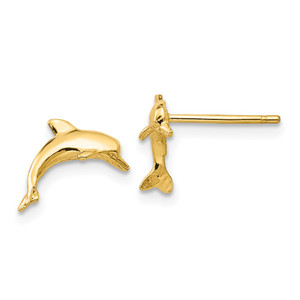 14k Dolphin Post Earrings - TE-C5541E37-1279