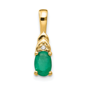 14k Emerald and Diamond Pendant - XB-949D173A-3688