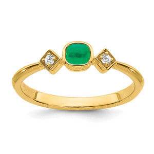 14k Emerald and Diamond Ring - RM-5F4AE711-6250