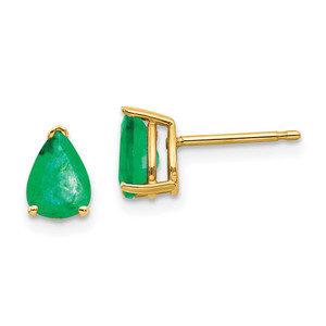 14k Emerald Post Earrings - XE-027C30BE-3767