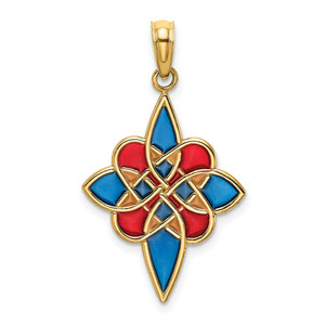 14K Enameled Celtic Knot Charm