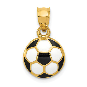 14k Enameled Soccer Ball Pendant - K2-B68B8EA2-9142
