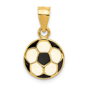 14k Enameled Soccer Ball Pendant - K2-C994DDBF-3318
