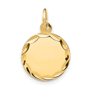 14k Etched .013 Gauge Engravable Round Disc Charm - XM-CEA83782-3252