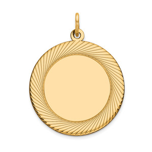 14k Etched Design .018 Gauge Circular Engravable Disc Charm - XM-430A3AD5-9633