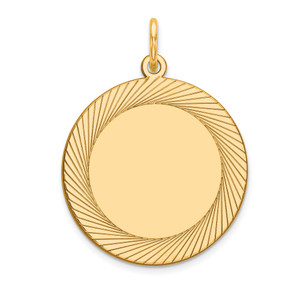 14k Etched Design .027 Gauge Circular Engravable Disc Charm - XM-0C0462F3-3784
