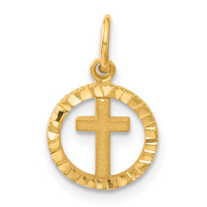 14K Eternal Life Cross in Circle Charm - C1-18CF9F71-2339