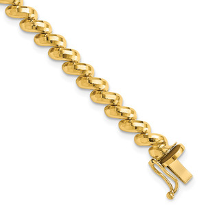 14k Faceted 5mm 7 inch San Marco Bracelet