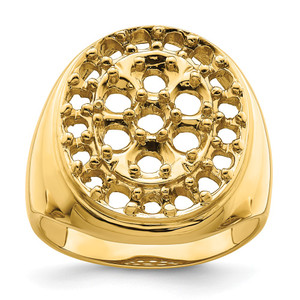 14k Fancy Polished Circular To Mens Diamond Ring Mounting