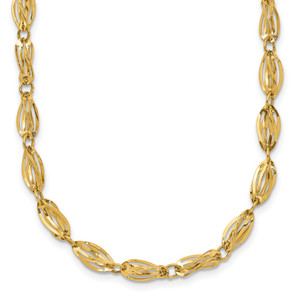 14K Fancy Twisted Oval Link 18 inch Necklace