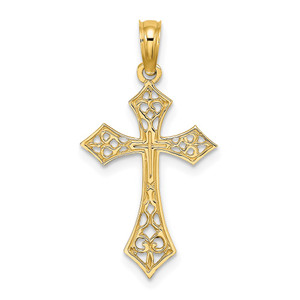 14K Filigree Cross Charm - K8-3B27B0B8-1914
