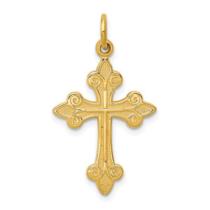 14k Fleur De Lis Cross Pendant - C1-FCFE9EDE-8205