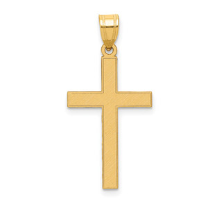 14k Florentine Satin Cross Pendant - XR-5E8190E4-6761