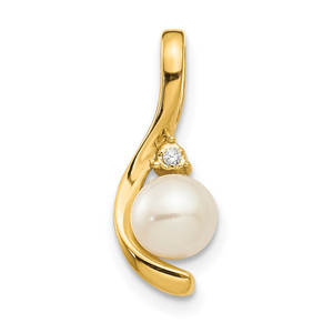14k FW Cultured Pearl and Diamond Pendant - XB-9E3E9C8C-2316