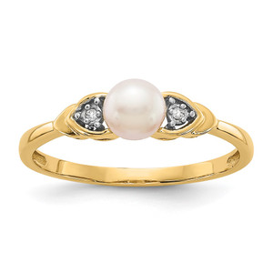 14k FW Cultured Pearl and Diamond Ring - XB-DEF47CD7-8171
