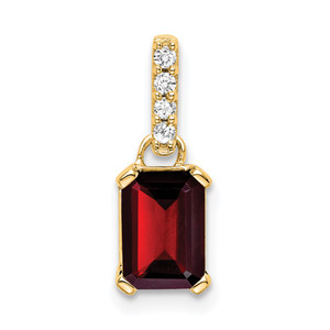 14K Garnet and Diamond Pendant - PM-AD360E5F-2560