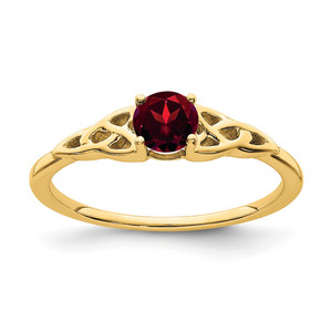 14K Garnet Celtic Knot Ring