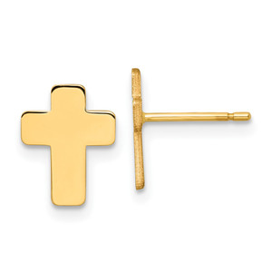 14k Gold Polished Cross Post Earrings - TE-B45D0FC4-5631